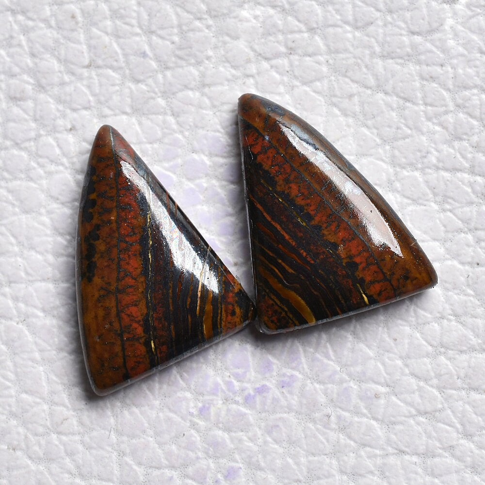 Genuine Iron Tiger Eye Cabochon Pair – Iron Tiger Gemstone, Wholesale Pair