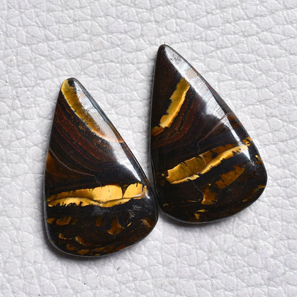 Genuine Iron Tiger Eye Cabochon Pair – Iron Tiger Gemstone, Wholesale Pair