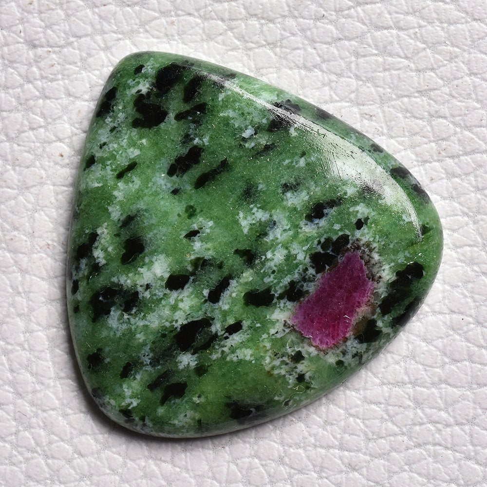 Natural Green Ruby Zoisite Heart Shape Cabochon - Hand Polished Gemstone