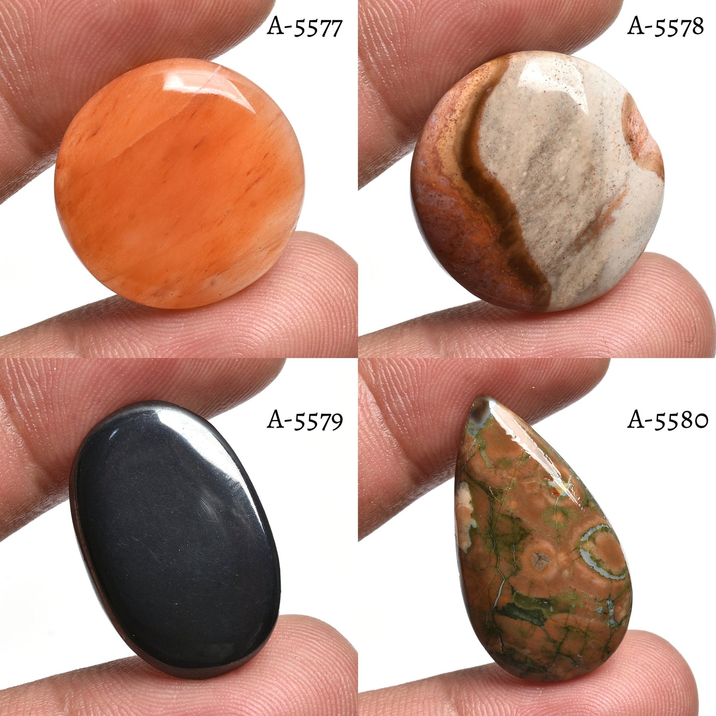 Round Green Jasper Cabochon, Natural Jasper Crystal