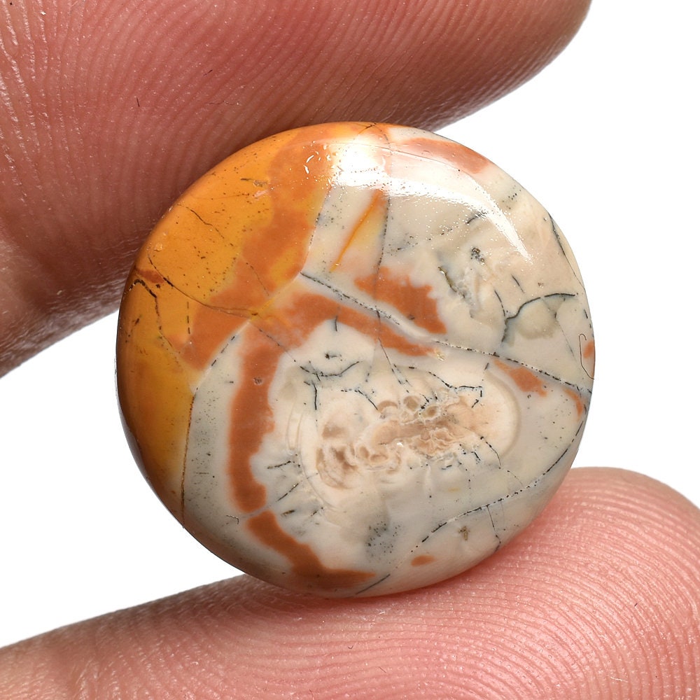 Round Green Jasper Cabochon, Natural Jasper Crystal