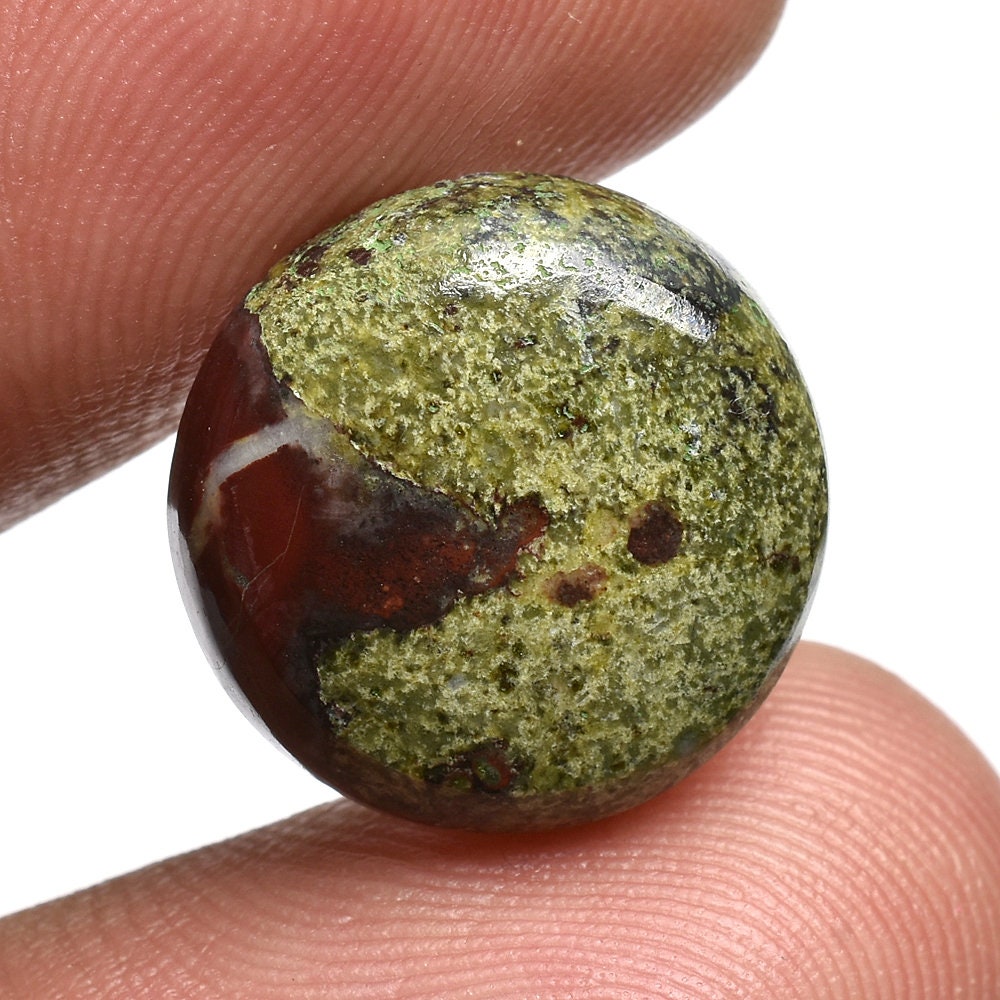 Round Green Jasper Cabochon, Natural Jasper Crystal