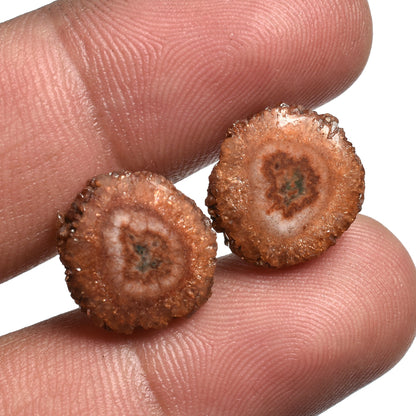 Brown Solar Quartz Pairs – Fancy Shape Stalactite Slice Loose Gemstone Pair