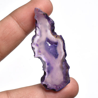 Purple Window Druzy Agate Slice - Polished Geode Stone