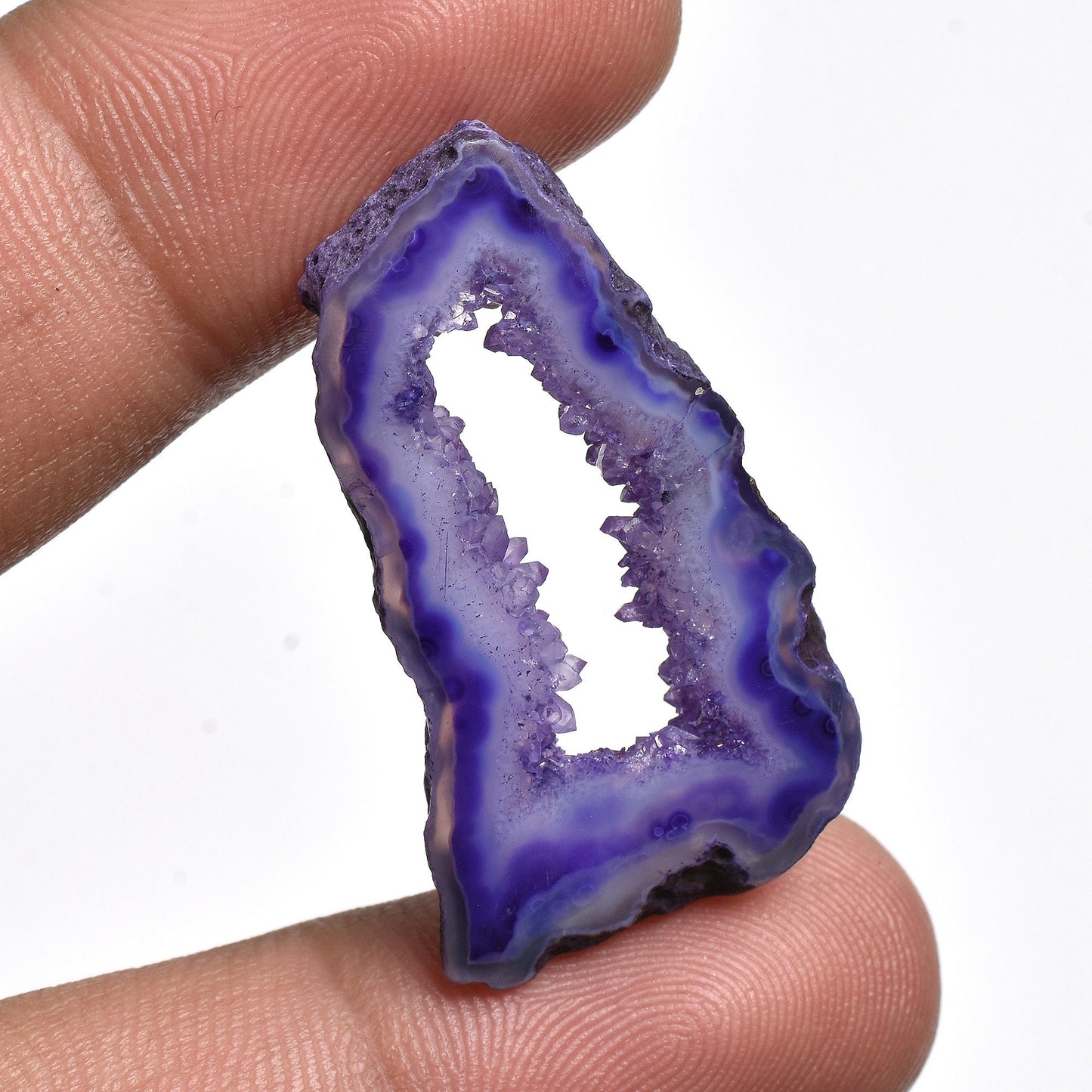 Purple Window Druzy Agate Slice - Polished Geode Stone