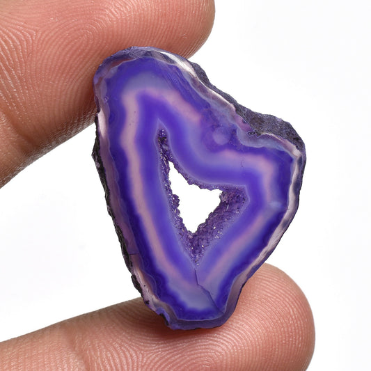 Purple Window Druzy Agate Slice - Polished Geode Stone