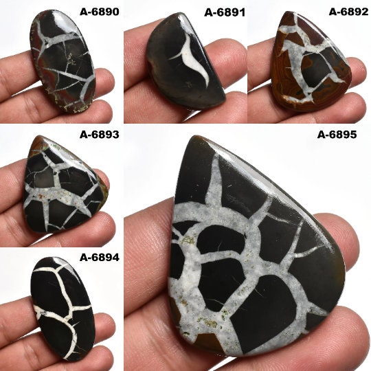 100% Natural Septarian Cabochon Mix shape - Black Septarian Loose Stone