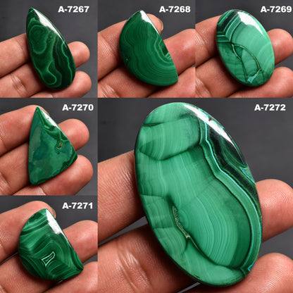 Malachite Fancy Shape Cabochon - Natural Green Malachite