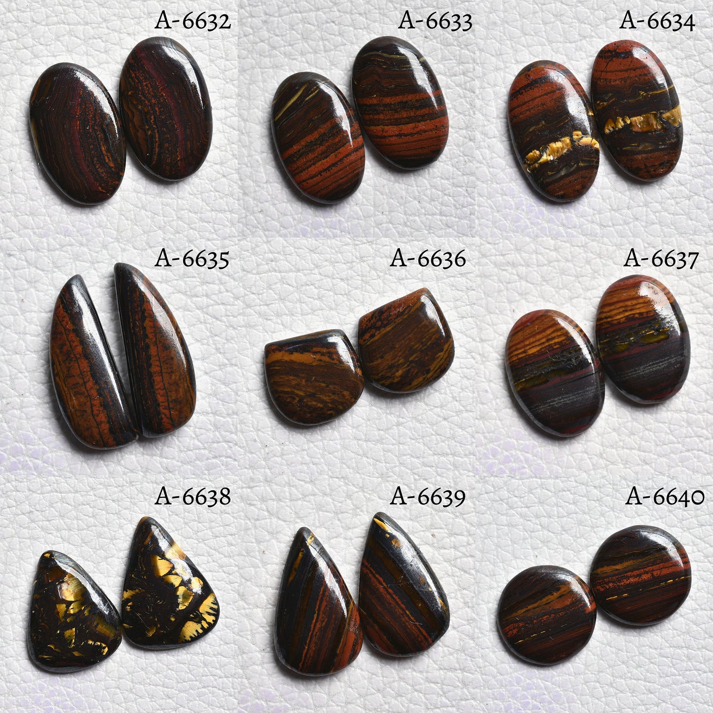 Attractive Iron Tiger Eye Crystal Pair – Natural Matched Cabochons