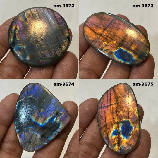 AAA Quality Fire Purple Labradorite Cabochon - Multi Flashy Labradorite Loose Gemstone