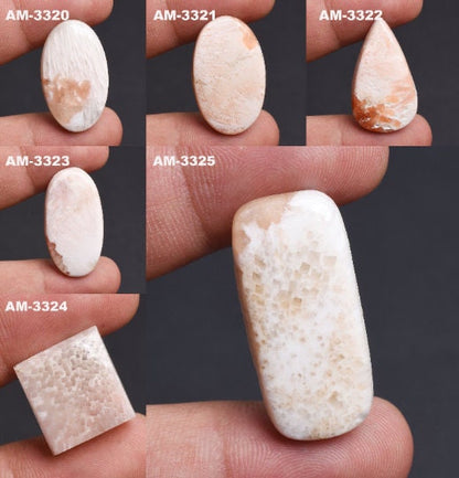 100% Natural Scolecite Gemstone Cabochon - Loose Scolecite Semi-Precious Gemstone