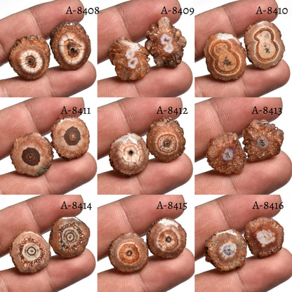 Brown Solar Quartz Round Cabochon Pairs - Wholesale Gemstones for Earrings