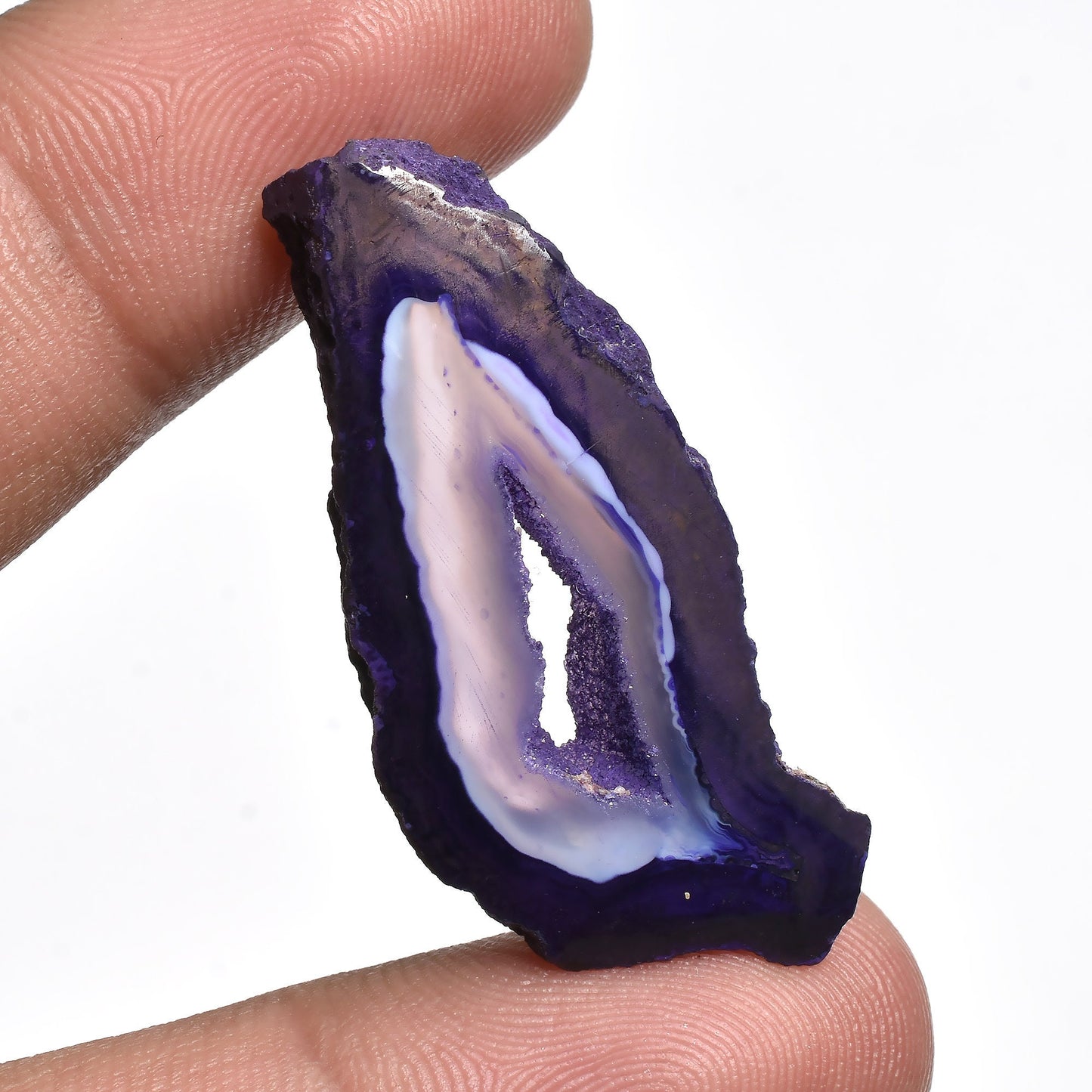 Purple Window Druzy Agate Slice - Polished Geode Stone