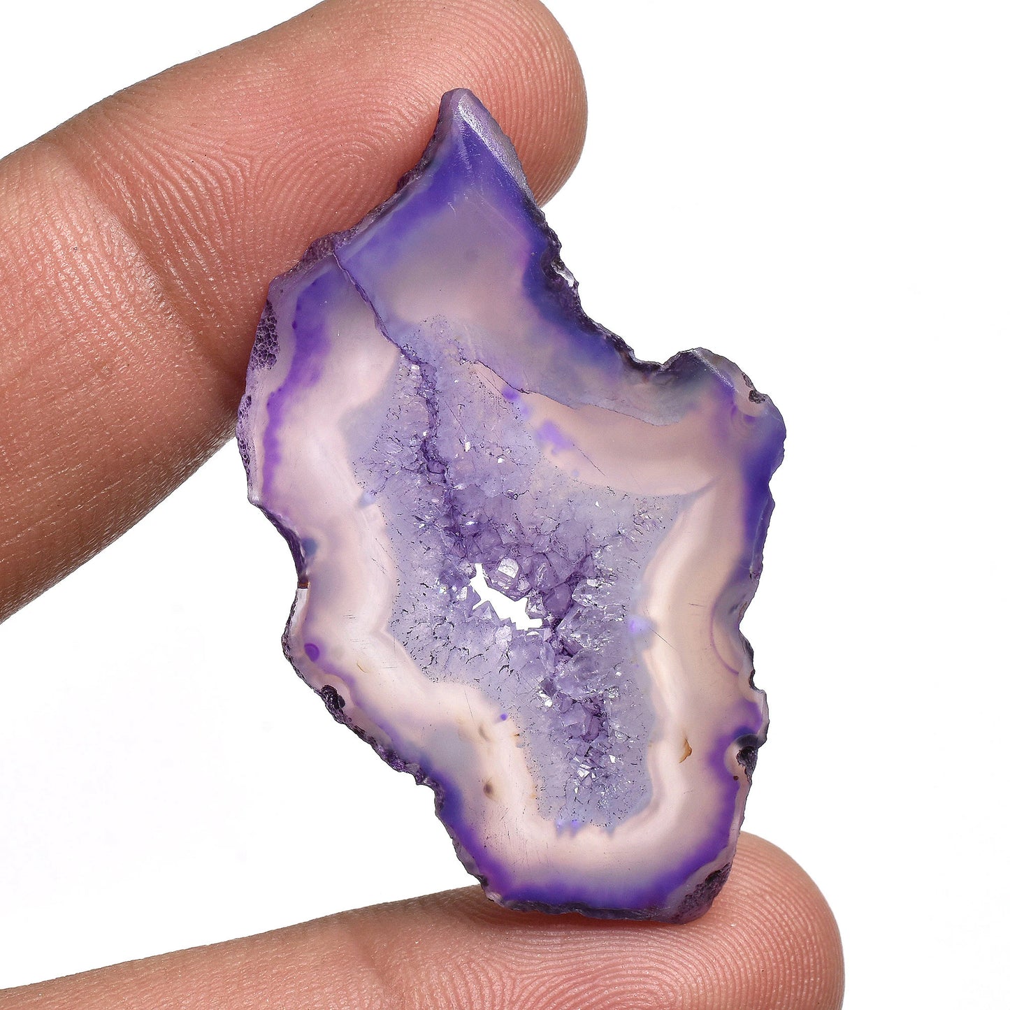 Purple Window Druzy Geode Agate Slices