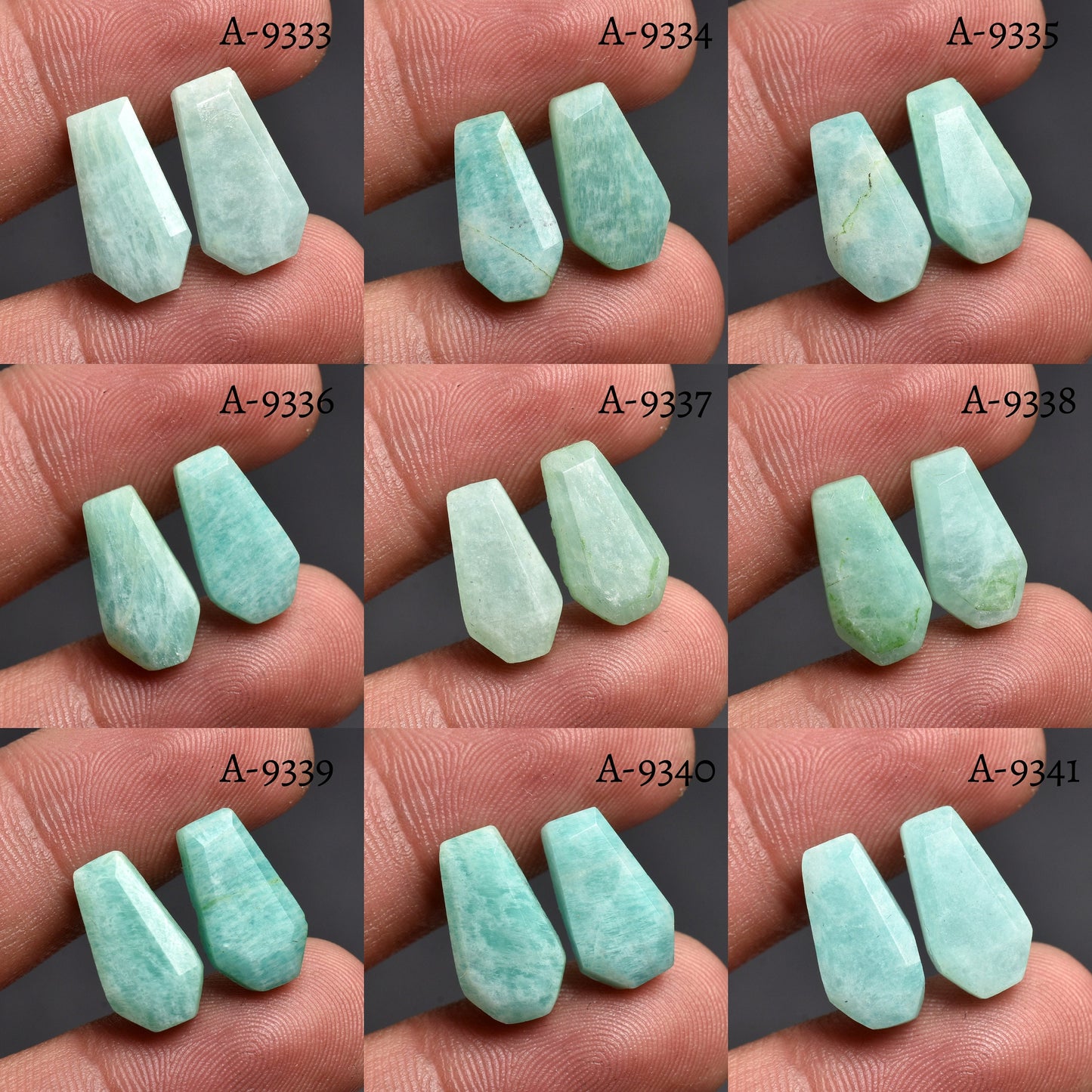 Natural Amazonite Coffin Pair – Unique Gemstones for Jewelry Making