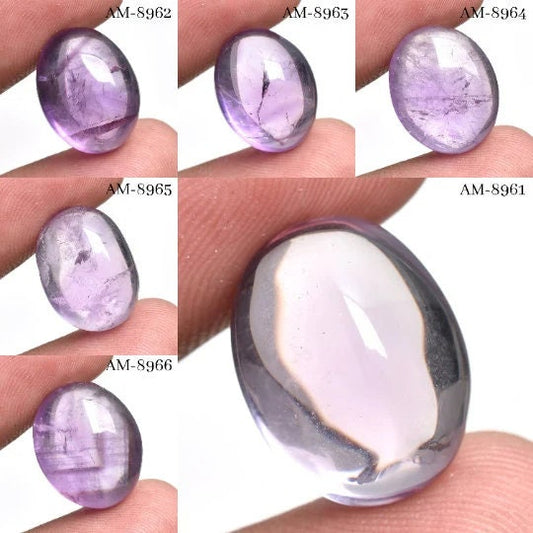 Wholesale Purple Amethyst Cabochons - Natural Amethyst Loose Oval Shape Stones