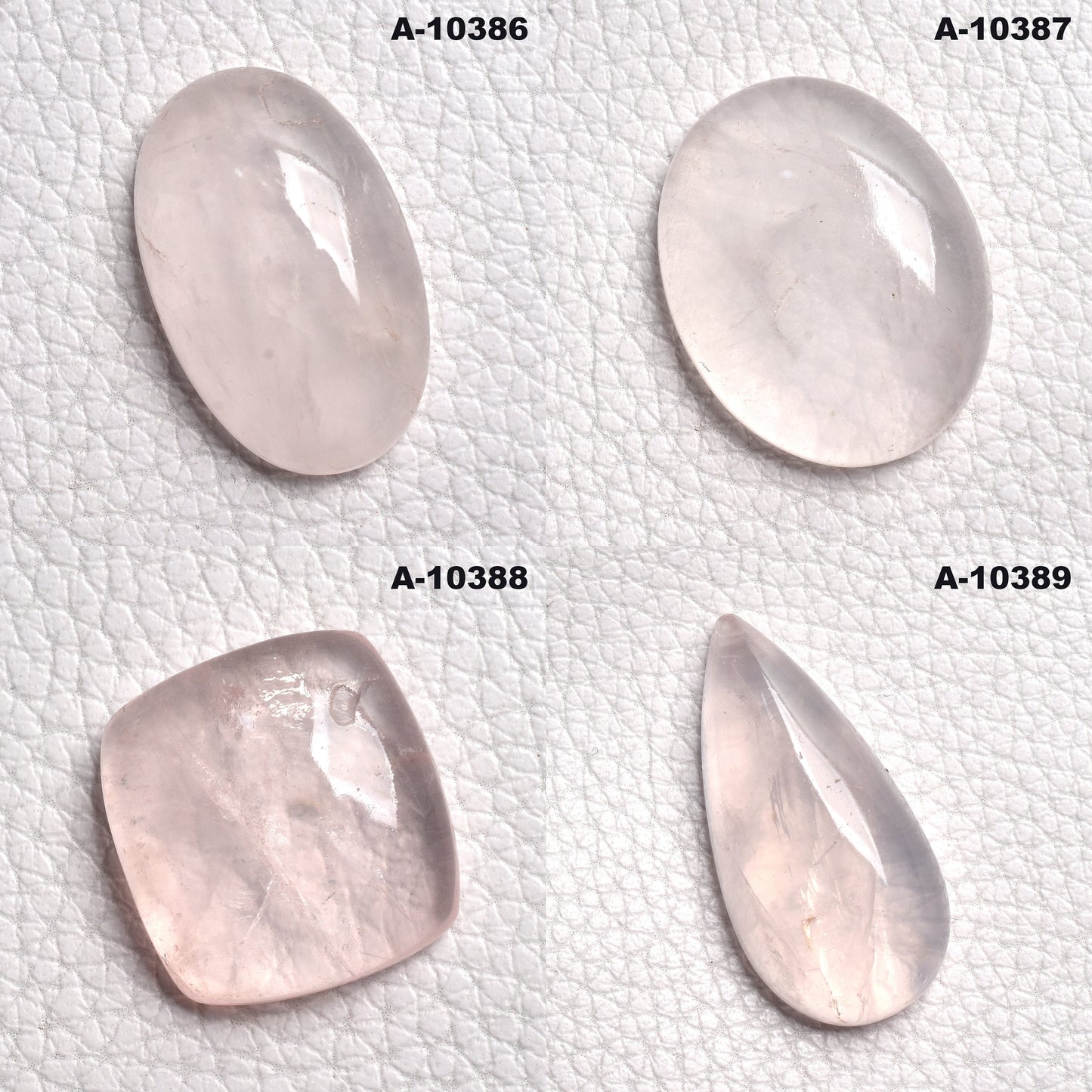 Pink Rose Quartz Smooth Crystals - Oval Shaped Polished Flat Back Cabochon