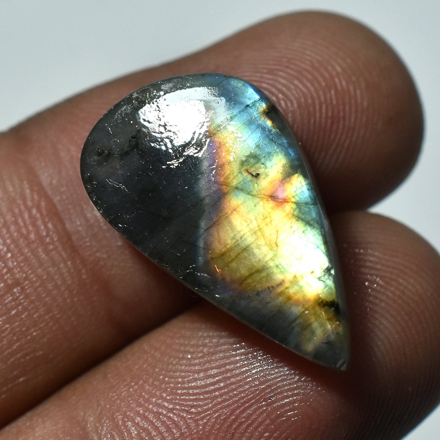 Top Quality Purple Labradorite Cabochon - Pear Shape Gemstone