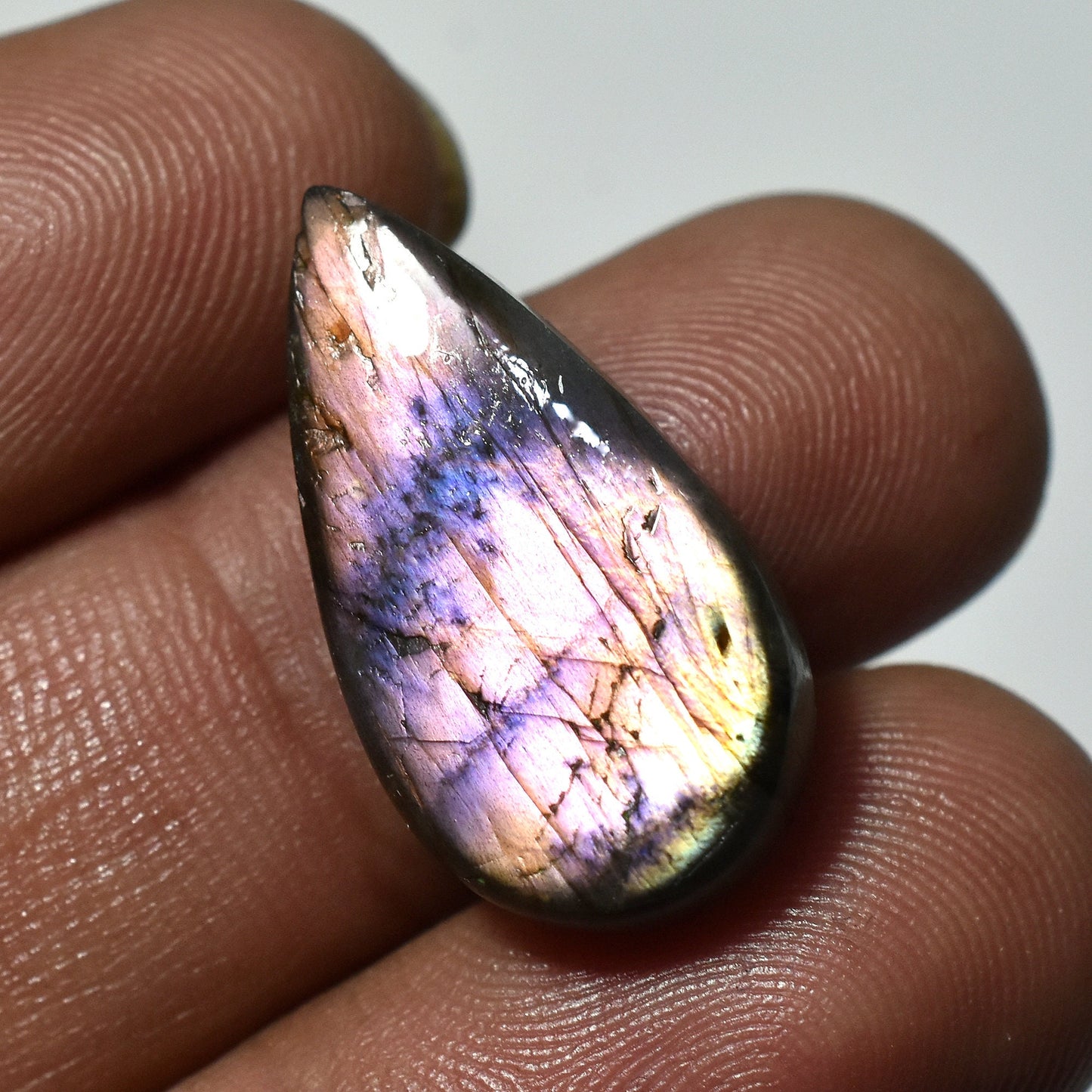 Top Quality Purple Labradorite Cabochon - Pear Shape Gemstone