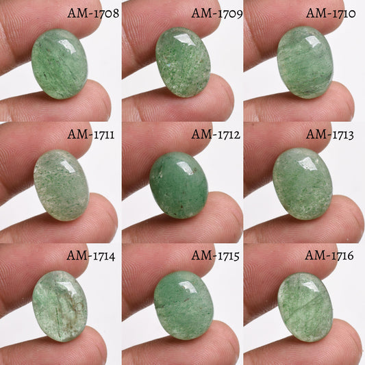 Strawberry Quartz Loose Cabochon - Small Smooth Oval Green Quartz