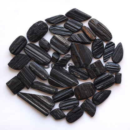 Natural Black Tourmaline Druzy Bulk Gemstone, Black Stone Healing Crystal Lot