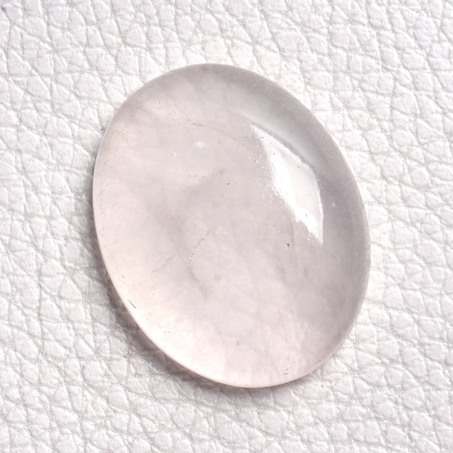 Pink Rose Quartz Smooth Crystals - Oval Shaped Polished Flat Back Cabochon