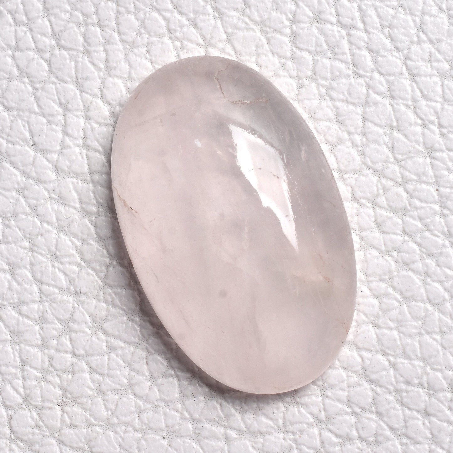 Pink Rose Quartz Smooth Crystals - Oval Shaped Polished Flat Back Cabochon