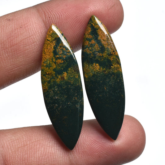 Green Unakite Gemstone Pair - Loose Unakite Stone for Earrings & Jewelry Making at Wholesale Prices