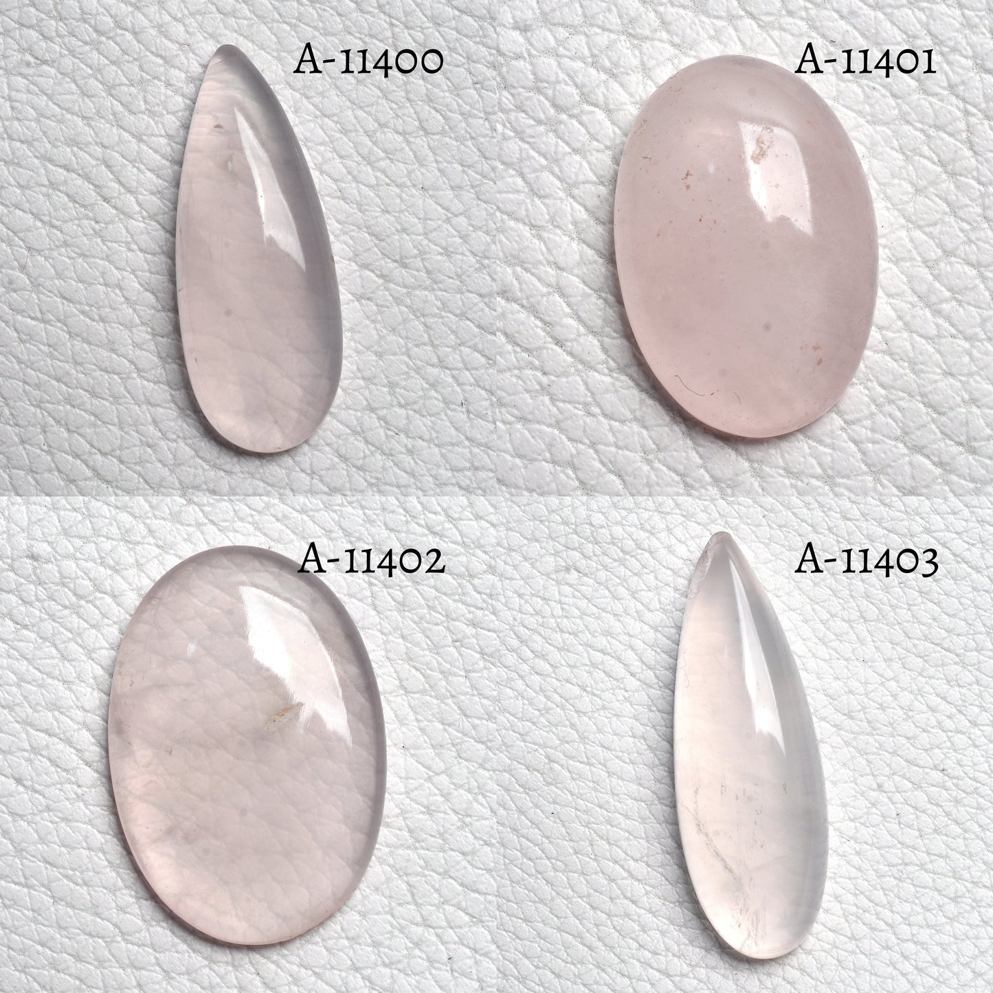 Pink Rose Quartz Gemstone - Natural Oval & Pear Shape Cabochons, Wholesale for Jewelry Making