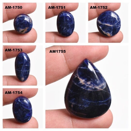 Blue Sodalite Cabochons – Mixed Shape Natural Gemstones