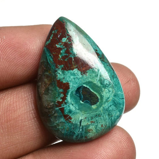 Natural Shattuckite Azurite Cabochon - Smooth Polished Gemstone for Pendants