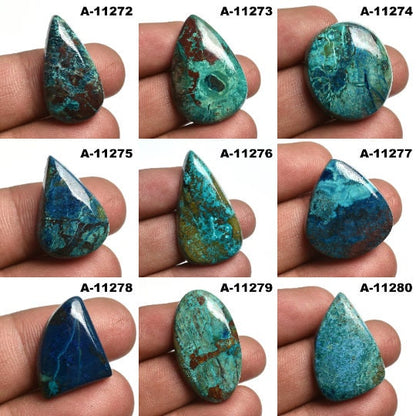 Natural Shattuckite Azurite Cabochon - Smooth Polished Gemstone for Pendants