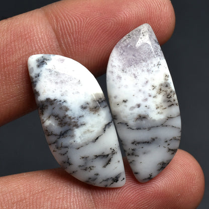 Dendrite Opal Gemstone Pair - Matching Loose Pair for Earrings