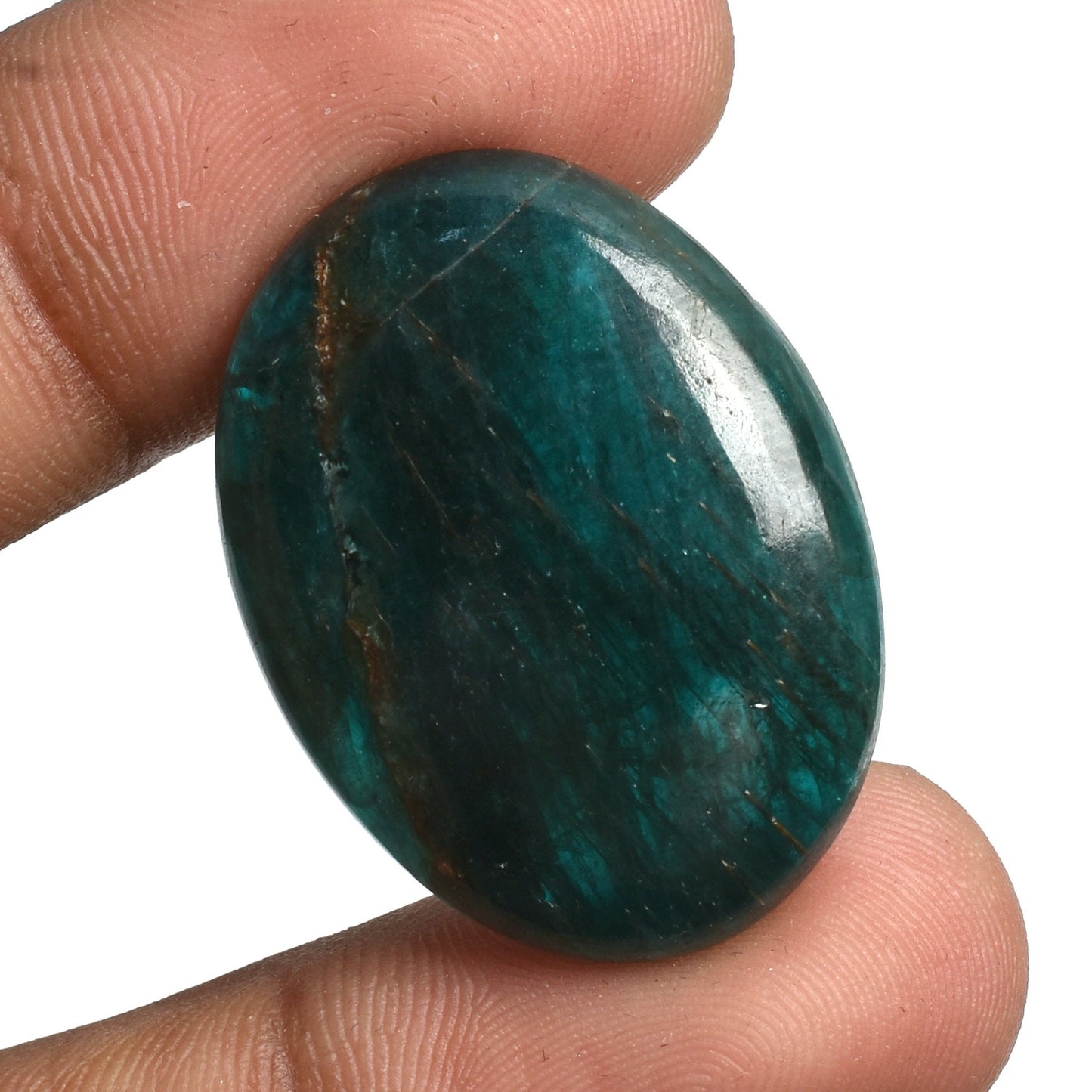 Stunning Neon Blue Apatite Cabochon - Oval-Pear Shape Smooth Crystal