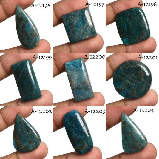 100% Natural Blue Neon Apatite Cabochon - Smooth Loose Gemstone