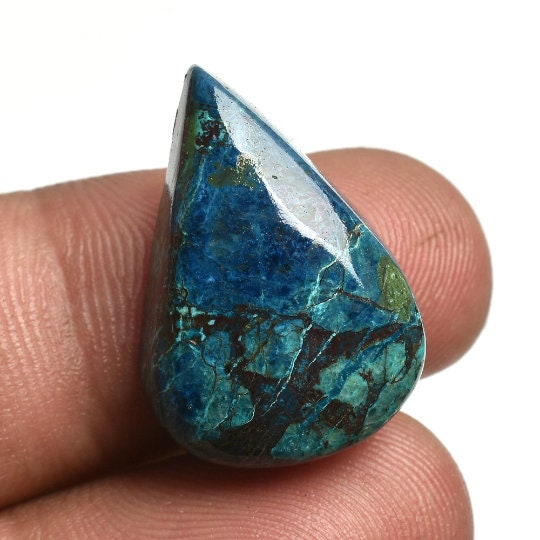 Natural Shattuckite Azurite Cabochon - Smooth Polished Gemstone for Pendants