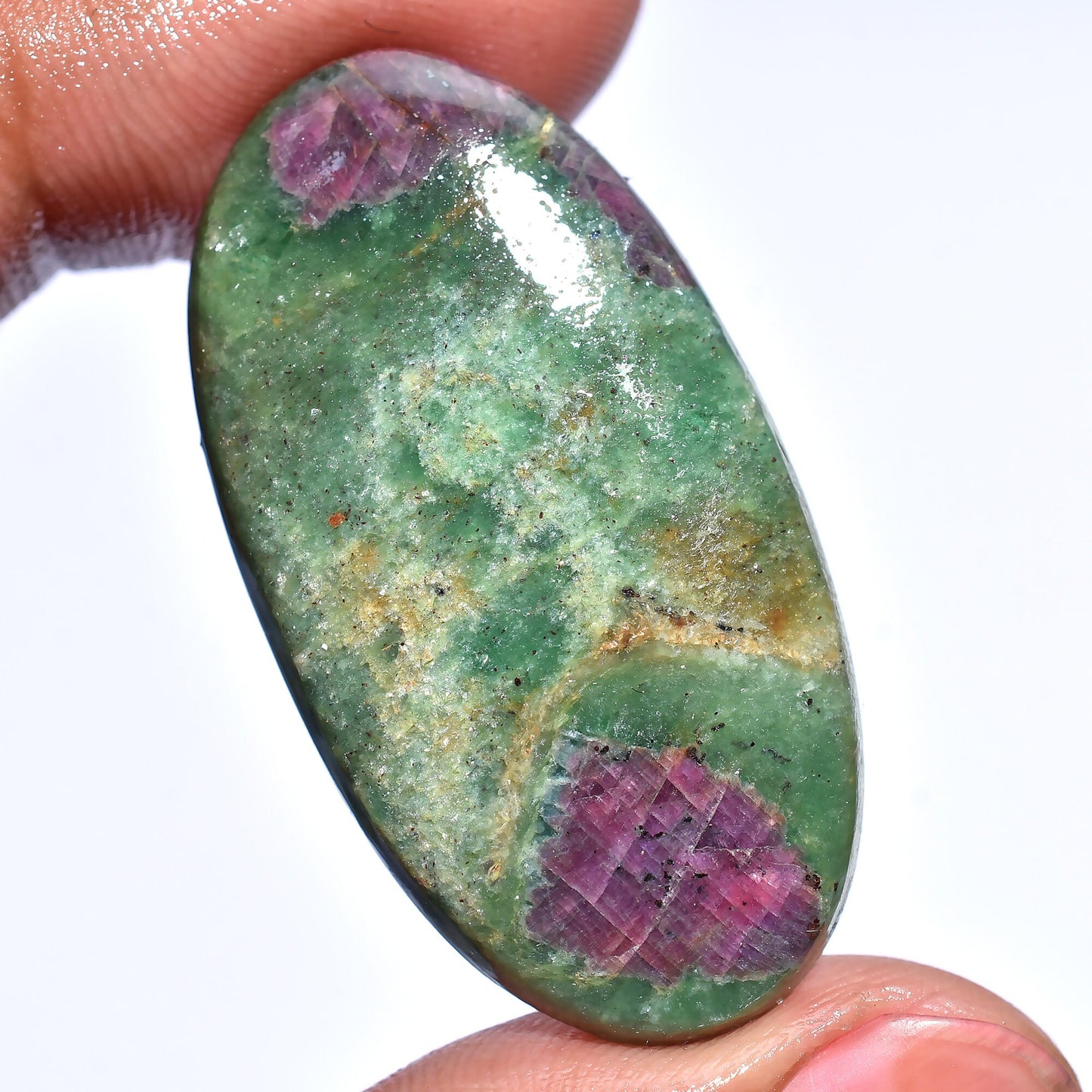 100% Natural Ruby Fuchsite Loose Cabochon - Wholesale Price Smooth Gemstone Crystal for Jewelry Making