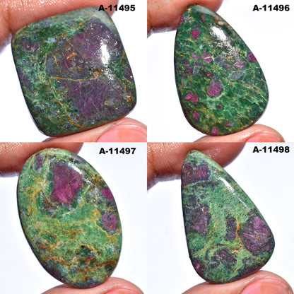 Attractive Ruby Fuchsite Cabochons - Mixed Shape Smooth Polished Gemstone