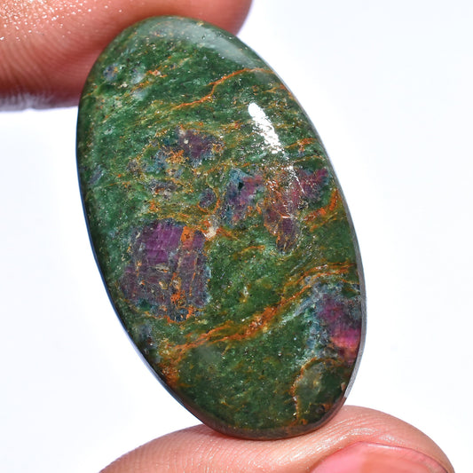 Natural Ruby Fuchsite Cabochons - Oval & Pear Shaped Polished Gemstones for Jewelry