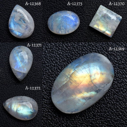 Rainbow Moonstone - Loose Cabochon , Blue Fire Moonstone Healing Crsytal