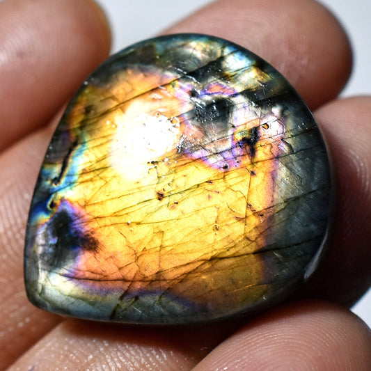 Multi Fire Labradorite Cabochon – Heart Shape Flash Labradorite Gemstone