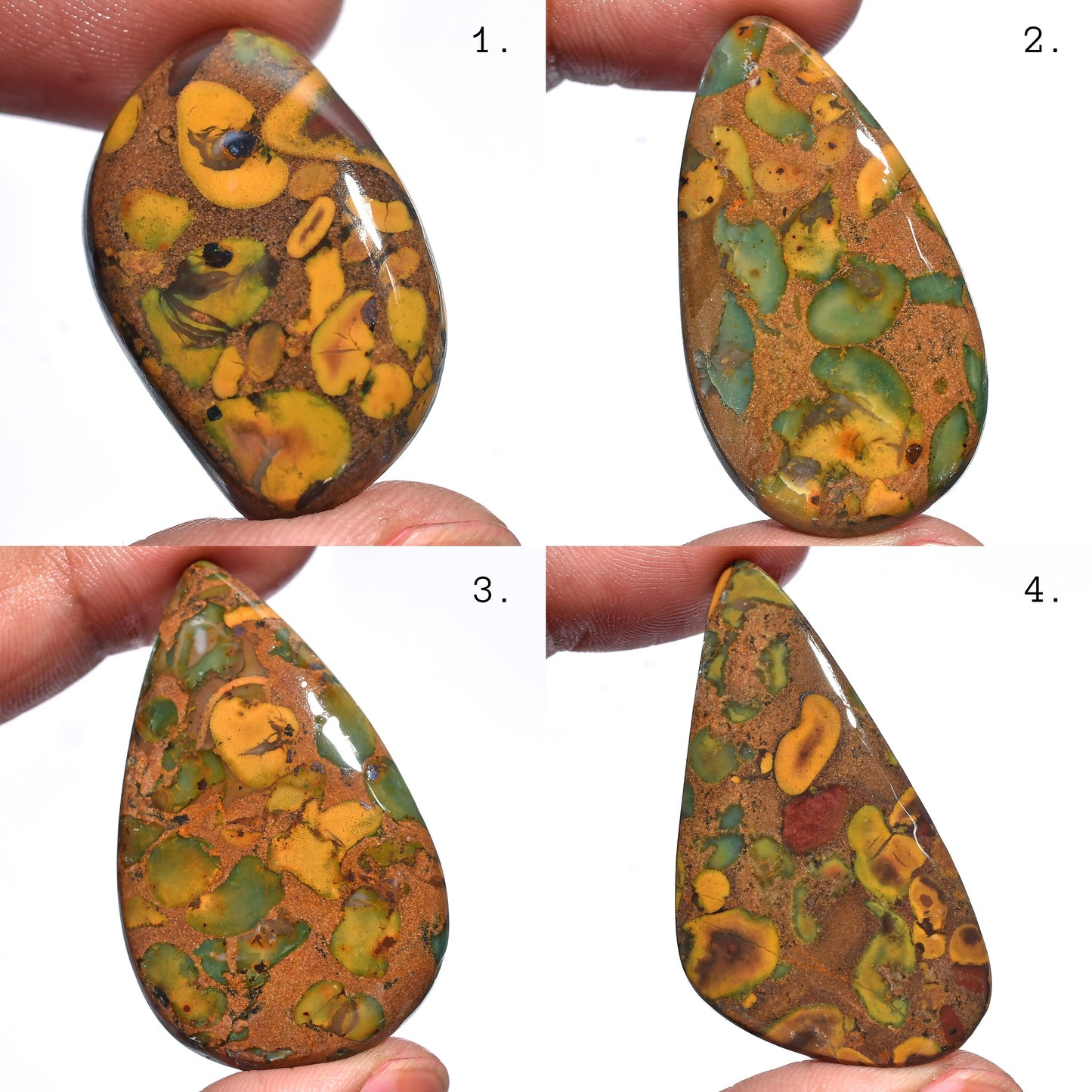 Fruit Jasper Cabochon - Smooth Polished Wholesale Gemstones for Jewelry