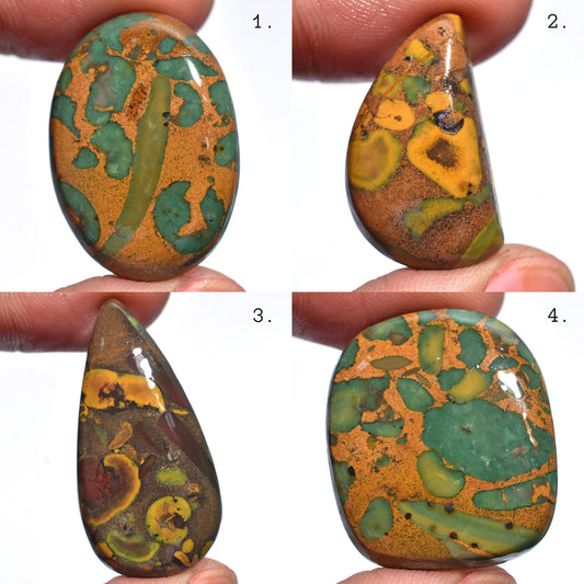 Amazing Fruit Jasper Cabochons - Smooth Polished Gemstones