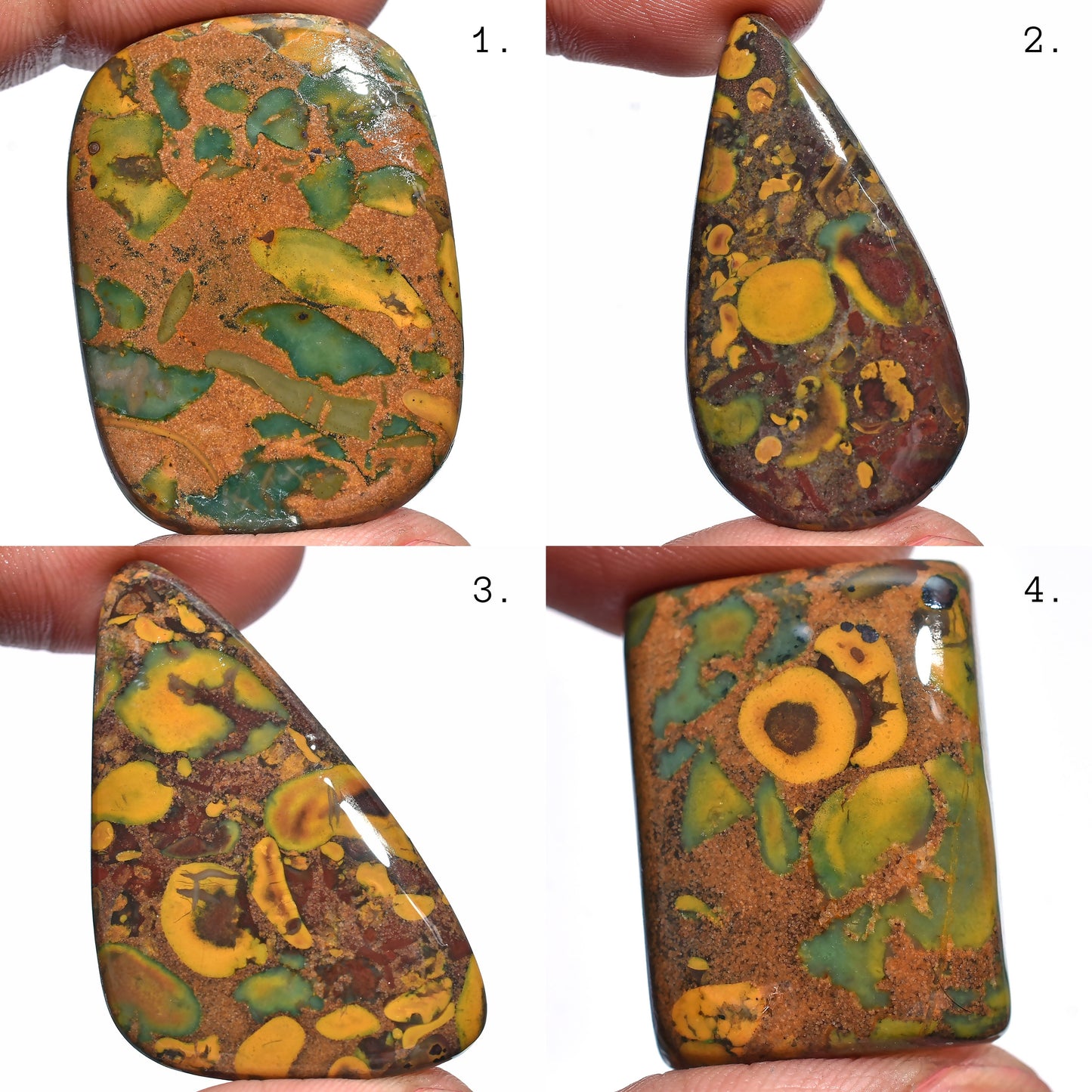 Rare Fruit Jasper Stone - Wholesale Smooth Polished Cabs for Jewelry Making