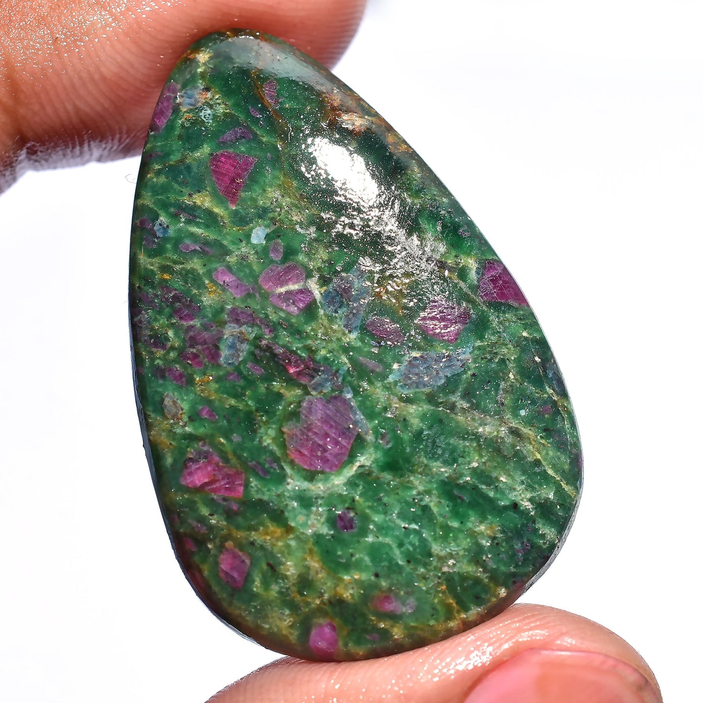 Attractive Ruby Fuchsite Cabochons - Mixed Shape Smooth Polished Gemstone