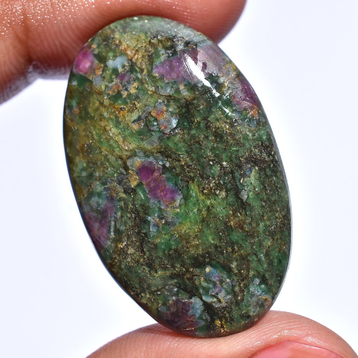 High Quality Ruby Fuchsite Cabs – Oval Fancy Shaped Smooth Polished Cabochon