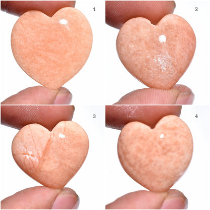 Lovely Peach Amazonite Heart Cabochon – Polished Love Stone for Jewelry & Gifts