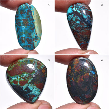 Exquisite Shattuckite Stone - Oval & Pear Shaped Loose Shattuckite Cabochon for Pendant Making