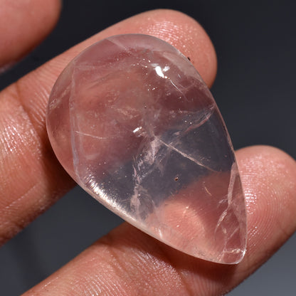 Elegant Rose Quartz Loose Cabochons - Pear & Oval Shaped Smooth Gemstones for Pendant