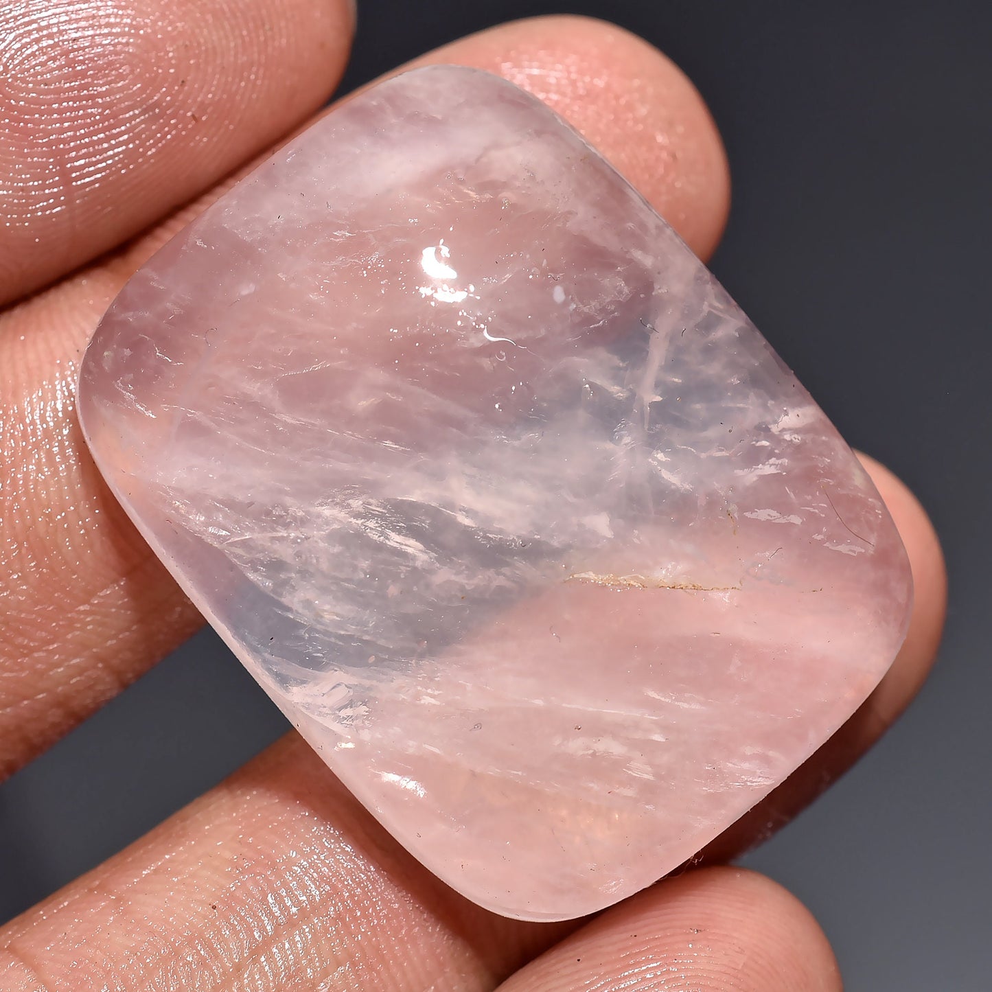 Radiant Pink Rose Quartz Cabochons - Natural Loose Quartz Gemstones for Jewelry